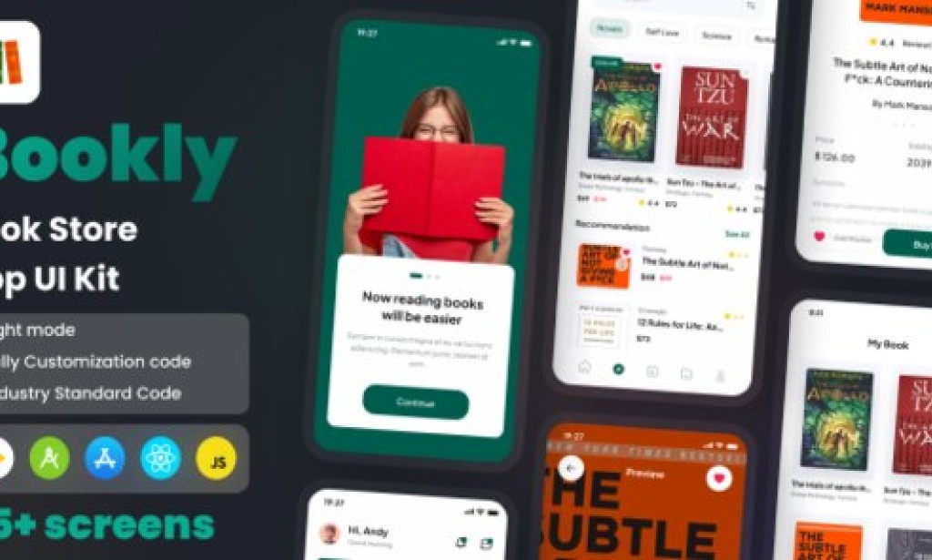 Bookly v1.0 – Book Store App React Native CLI Ui Kit App Source