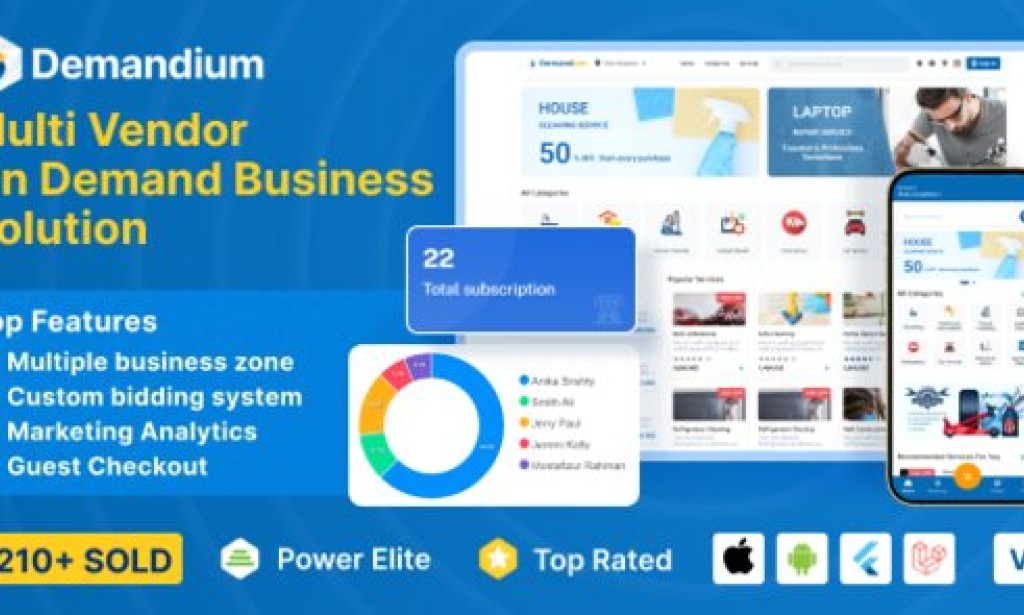 Demandium v3.7 Nulled – Multi Provider On Demand, Handyman, Home Service App with Admin Panel Source