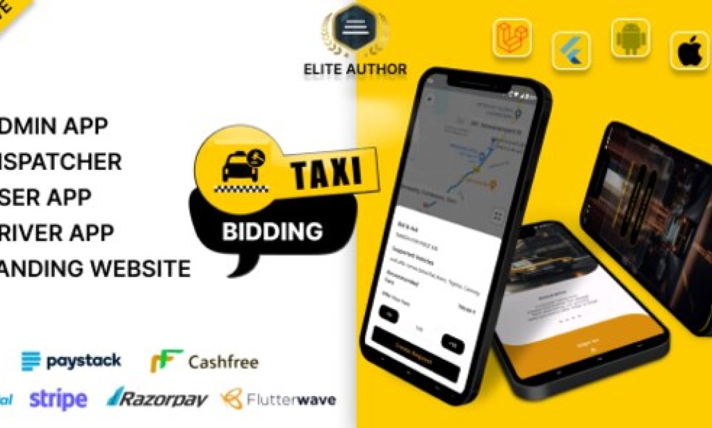 Tagxi Super Bidding v1.17 – Taxi + Goods Delivery Complete Solution with Bidding Option App Source