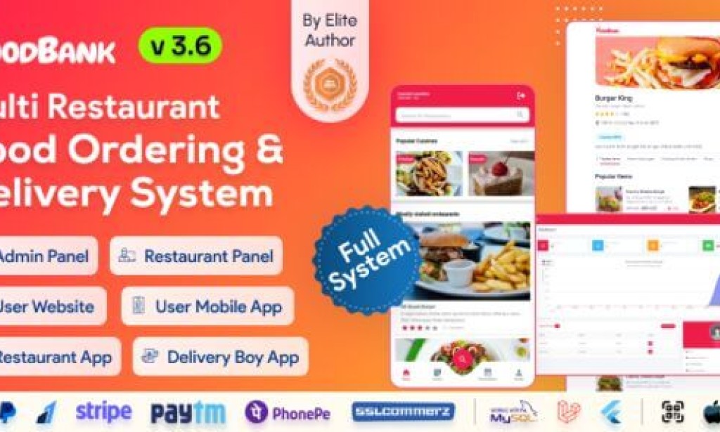 FoodBank Multi Restaurant v3.6 Nulled – Food Delivery App | Restaurant App with Admin & Restaurant Panel Source