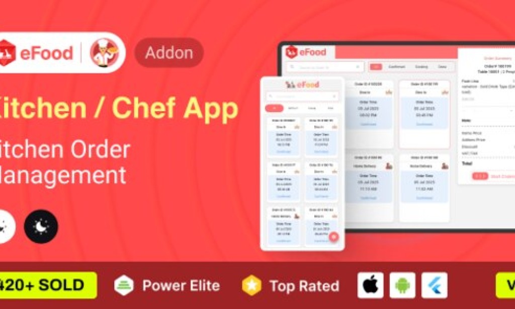 eFood v2.3 – Kitchen/Chef App Source Code