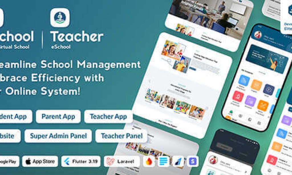 eSchool v3.3.6 – School Management System with Student, Parents, Teacher Flutter App, Laravel Admin Source
