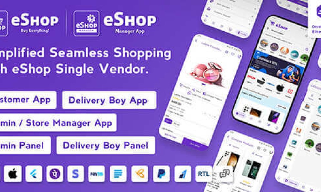 eShop v4.4.6 Nulled – eCommerce Single Vendor App | Shopping eCommerce App with Flutter Source Code