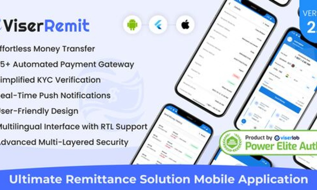 ViserRemit v3.1 Nulled – Cross Platform Ultimate Remittance Solution Source