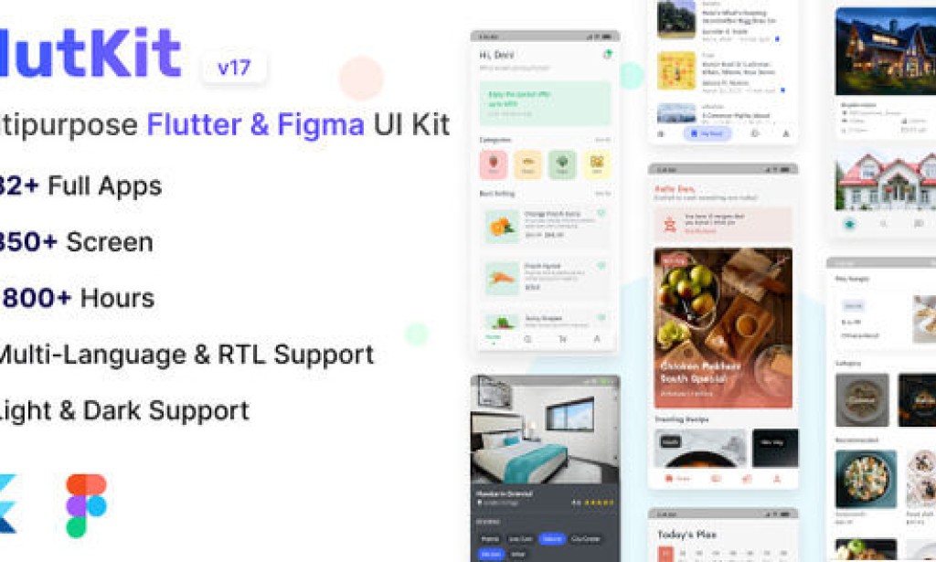 FlutKit v17.0 – Flutter UI Kit App Source