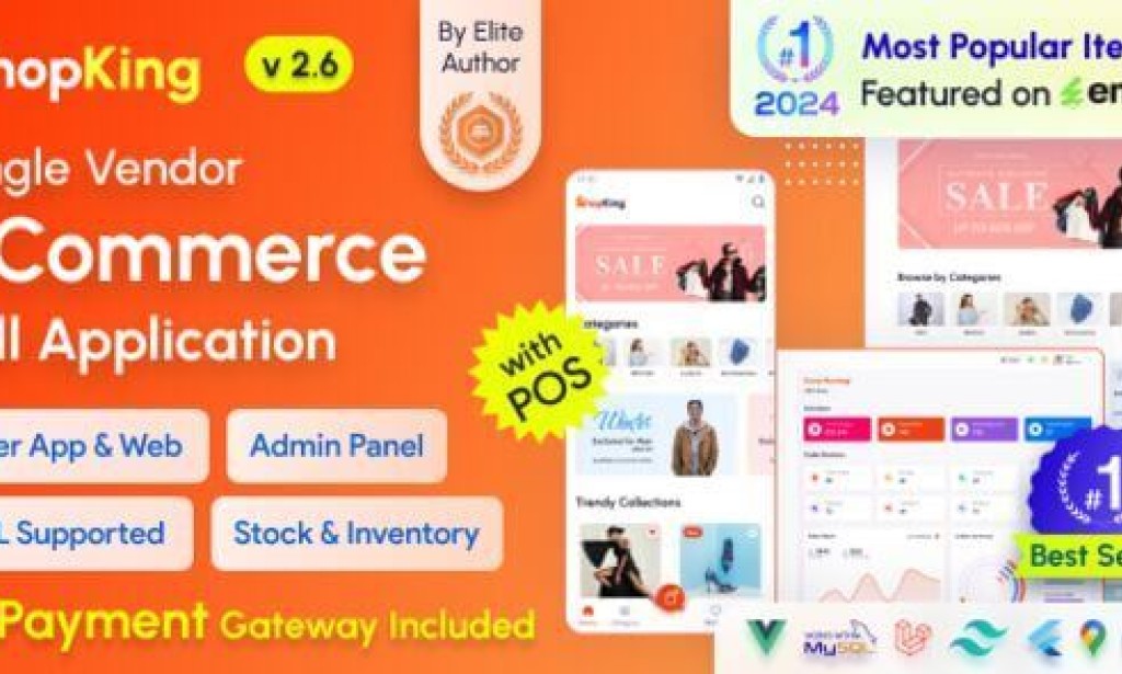 ShopKing v2.9 Nulled – eCommerce App with Laravel Website & Admin Panel with POS | Inventory Management Source