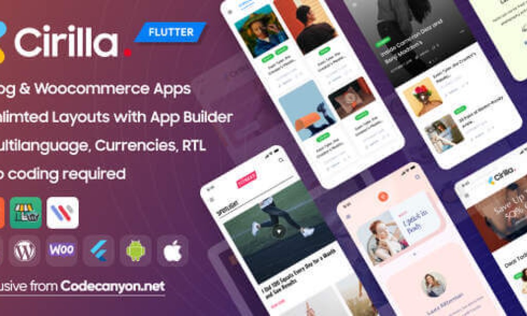 Cirilla v4.3.2 – Multipurpose Flutter App for WordPress & WooCommerce App Source