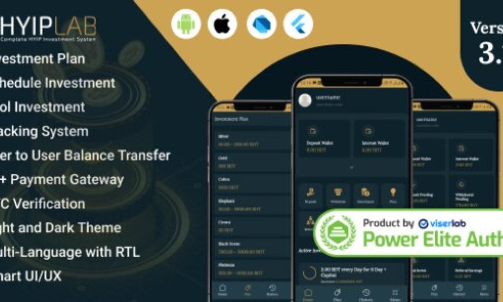 HYIPLab v3.1 – Cross Platform Mobile Application Source