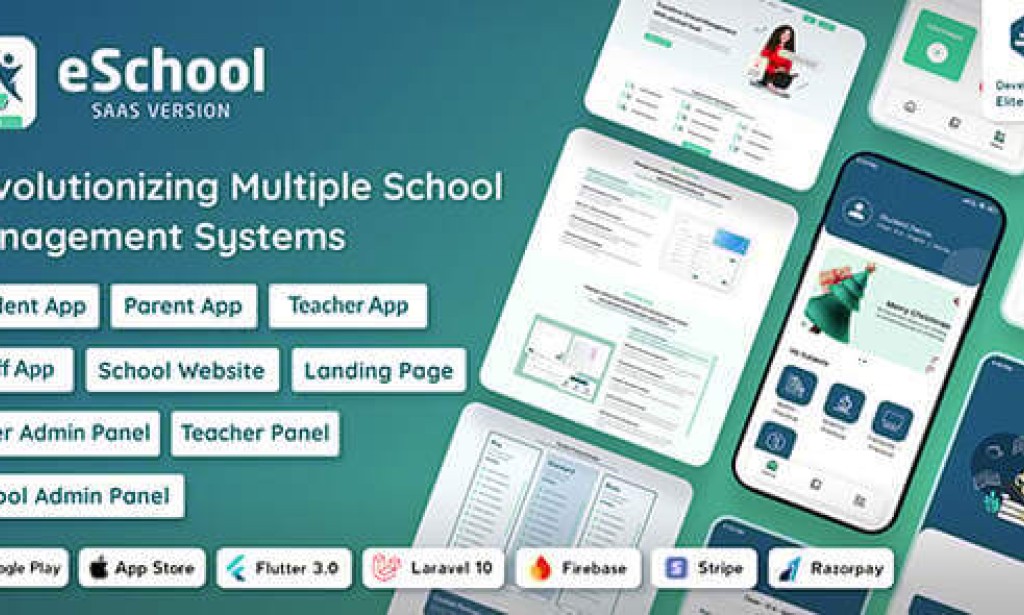 eSchool SaaS v1.8.0 Nulled – School Management System with Student | Parents Flutter App | Laravel Admin
