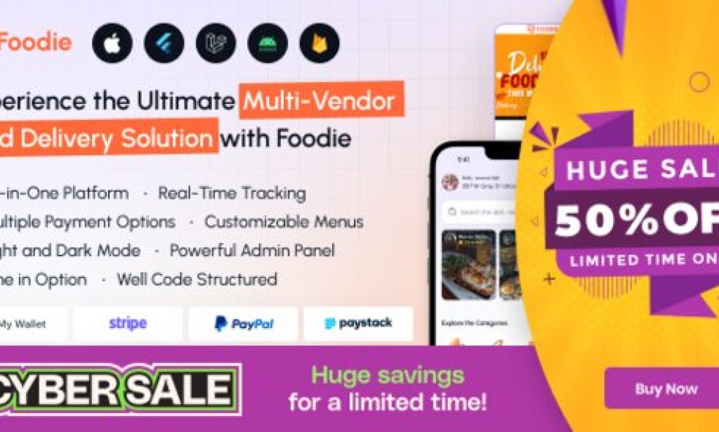 Foodie v8.8 – UberEats Clone | Food Delivery App | Multiple Restaurant Food Delivery Flutter App Source