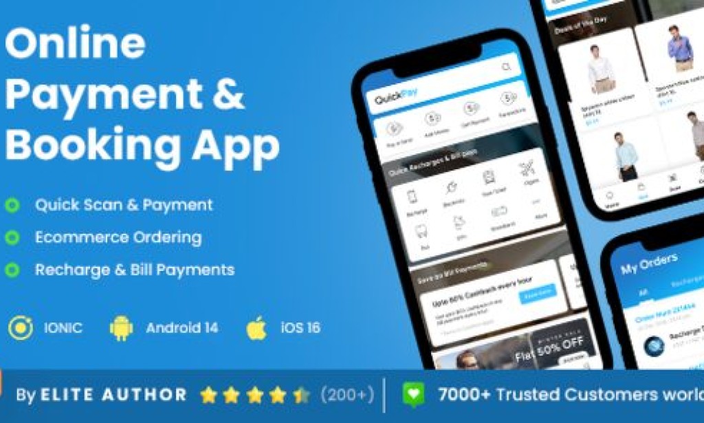 QuickPay v5.1 – 2 App Template, Online Bill Payment, Recharge, Booking, Wallet App Source