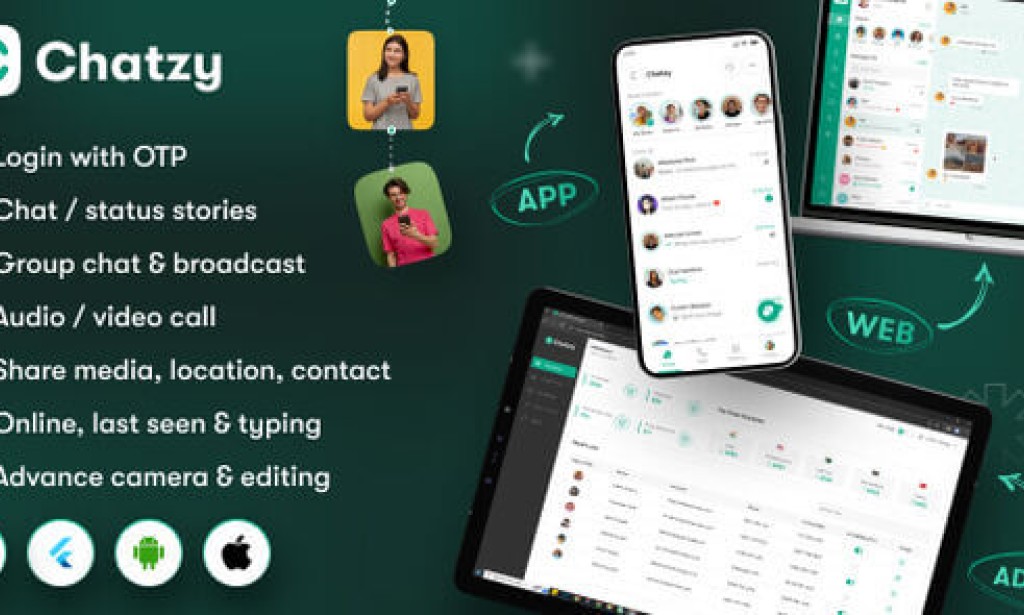 Chatzy v1.0.14 – WhatsApp Clone Chat & Call App | User App | Web App | Admin App | Inapp Subscription Source
