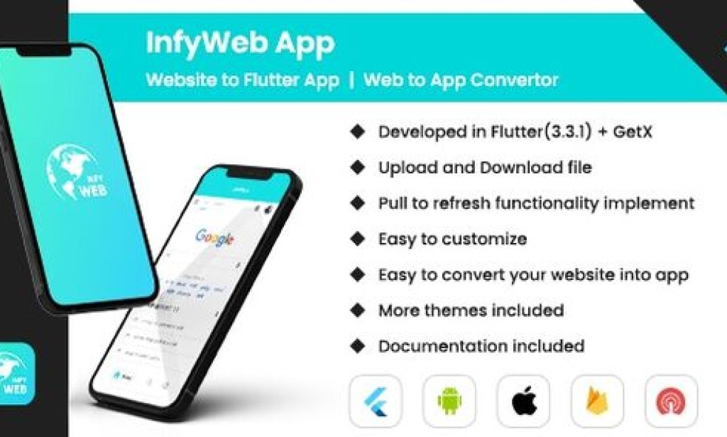 InfyWeb App (01 Oct 2025) – Convert Website to Flutter App | Web View App | Web to App Convertor (Android, iOS) Source