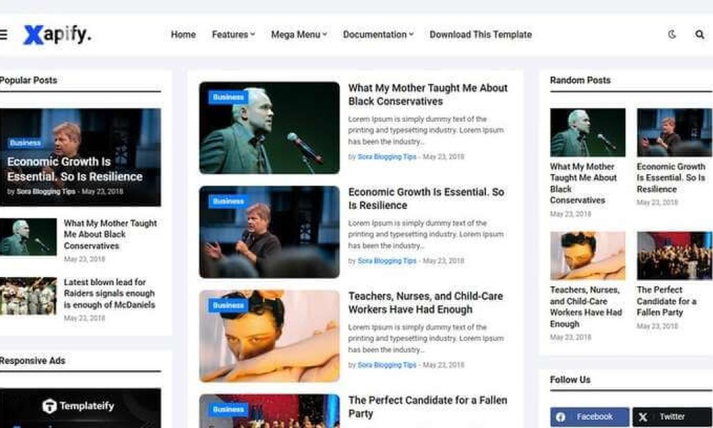 Xapify – Blog and Technology Blogger Template