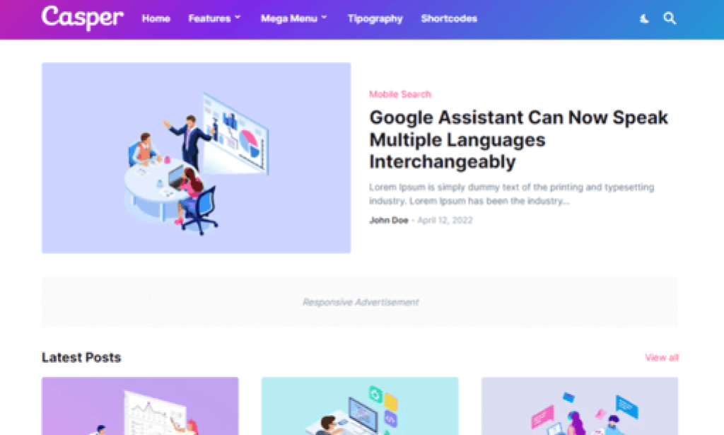Casper – Responsive Blogger Template