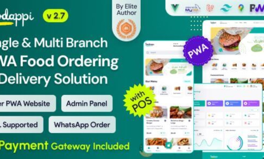 FoodAppi v2.6 Nulled – PWA Food Delivery System and WhatsApp Menu Ordering with Admin Panel | Restaurant POS Script