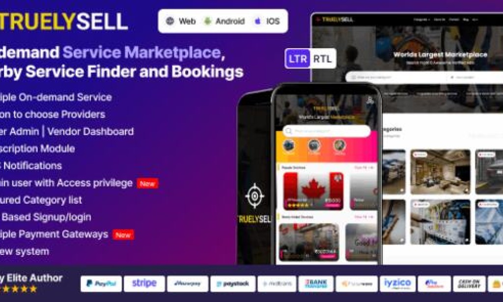 TruelySell v2.4.4 Nulled – On Demand Service Marketplace & Handyman Marketplace Software | UrbanClap Clone Script