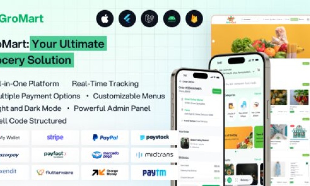 GroMart v5.6 – Grocery Store App, Grocery Delivery, Multivendor Grocery Flutter App Source