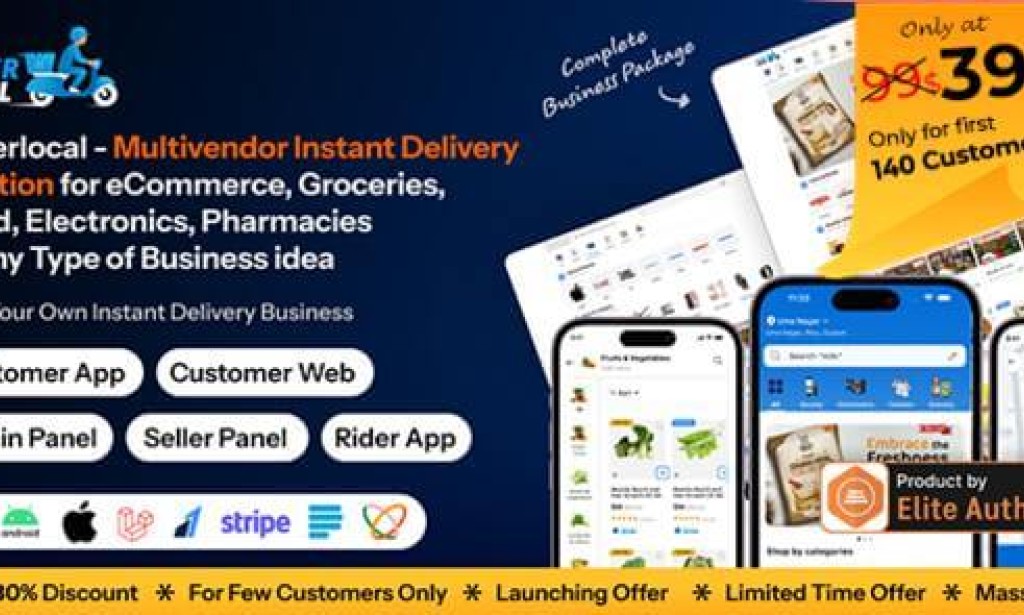 Hyperlocal v1.2.0 – Multivendor eCommerce, Grocery, Food, Pharmacy Flutter Delivery App – Admin & Website Source