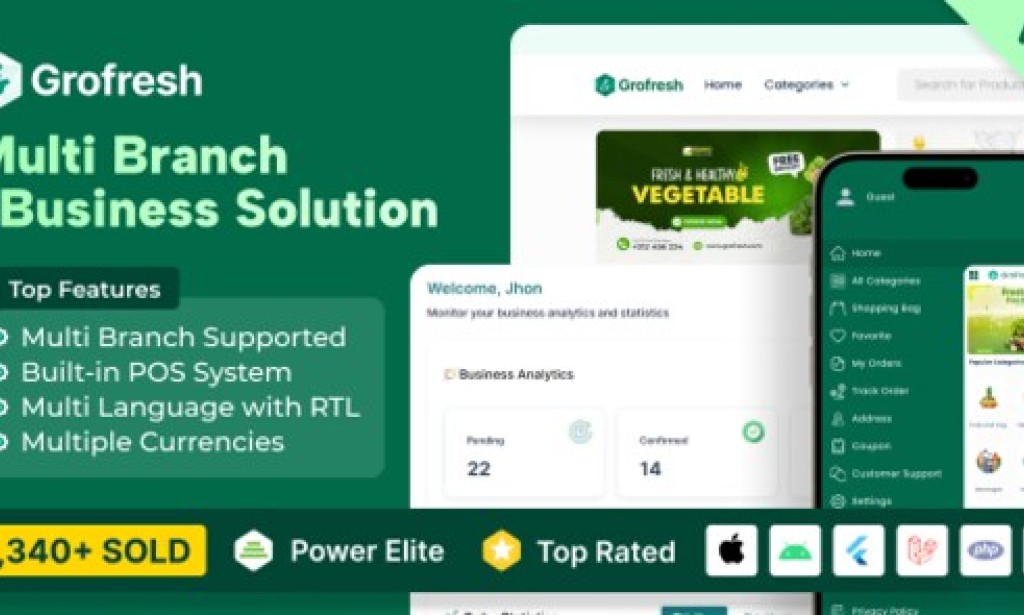 GroFresh v7.10 Nulled – (Grocery, Pharmacy, eCommerce, Store) App and Web with Laravel Admin Panel + Delivery App Source
