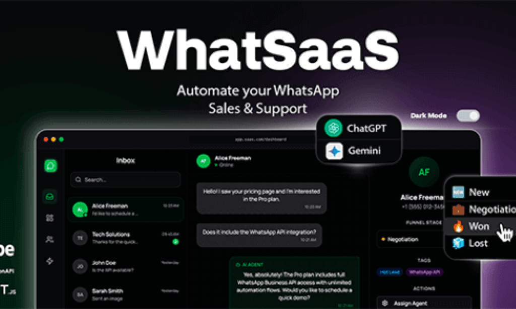 WhatSaaS v1.0.5 – Multi-Tenant WhatsApp Sales & Support: Chatbots, Flow Builder & API Access Script