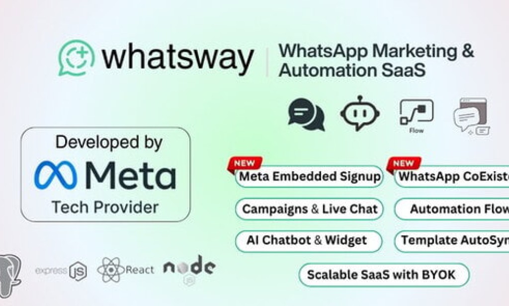 Whatsway v3.5 – WhatsApp Marketing & Automation SaaS Platform with Bots, Chats, Bulk Sender & AI Script