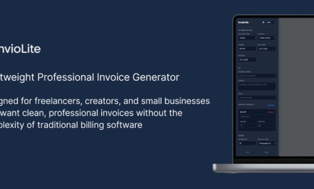 InvioLite v1.0 – Lightweight Professional Invoice Generator Script