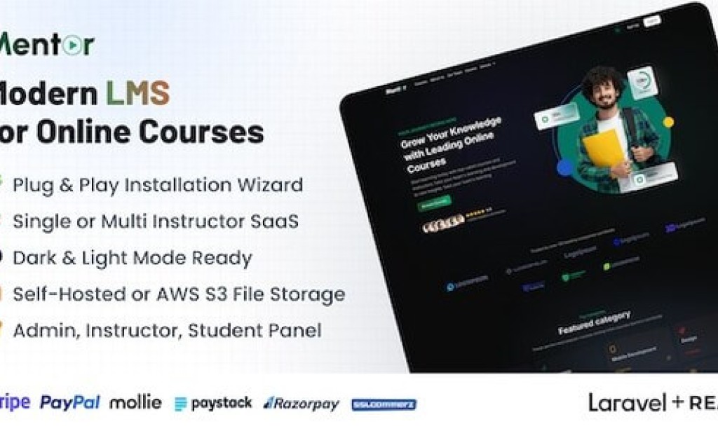 Mentor LMS v4.1.0 – Learning Management System PHP Script