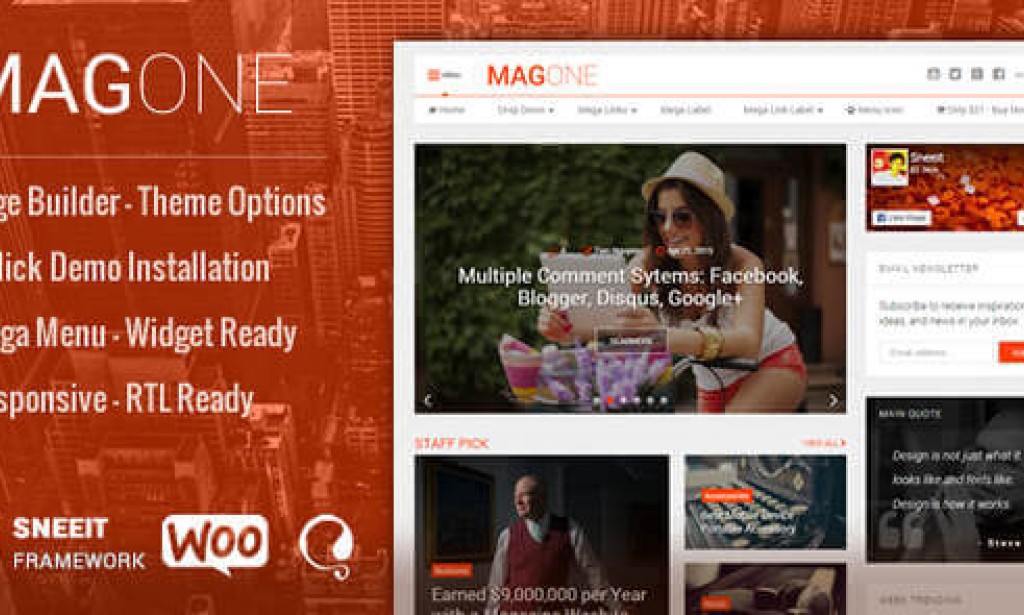 MagOne v8.9 -­ News Magazine WordPress Theme