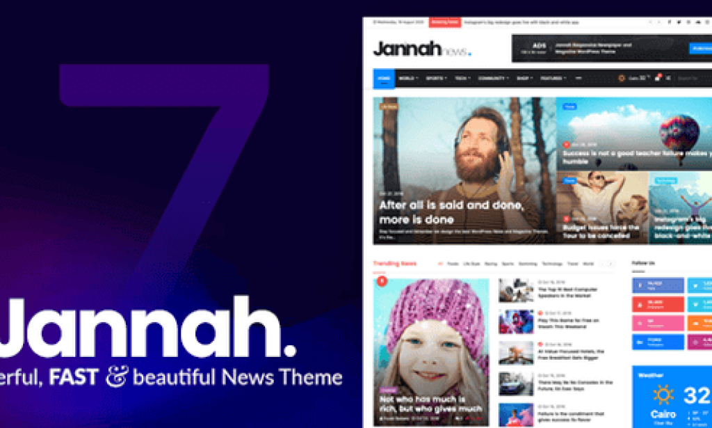 Jannah v7.6.3 Nulled – Newspaper Magazine News BuddyPress WordPress Theme