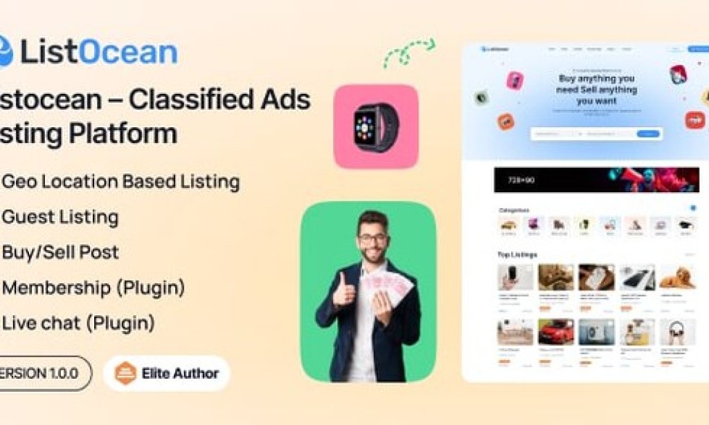 Listocean v1.0.2 – Classified Ads Listing Platform PHP Script